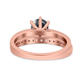 Two Piece Round Natural Stone Art Deco Ring
