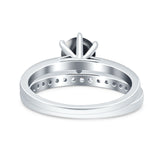 Two Piece Round Natural Stone Art Deco Ring