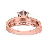 Two Piece Round Natural Stone Art Deco Ring