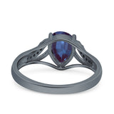 Art Deco Pear Teardrop Natural Stone Ring