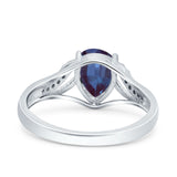 Art Deco Pear Teardrop Natural Stone Ring