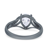 Art Deco Pear Teardrop Natural Stone Ring