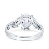 Art Deco Pear Teardrop Natural Stone Ring