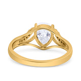 Art Deco Pear Teardrop Natural Stone Ring