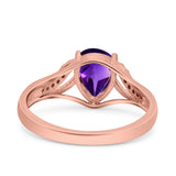 Art Deco Pear Teardrop Natural Stone Ring