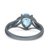 Art Deco Pear Teardrop Natural Stone Ring