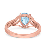 Art Deco Pear Teardrop Natural Stone Ring