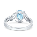 Art Deco Pear Teardrop Natural Stone Ring