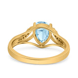 Art Deco Pear Teardrop Natural Stone Ring