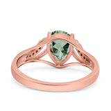 Art Deco Pear Teardrop Natural Stone Ring