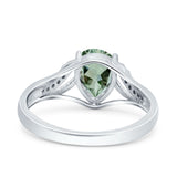 Art Deco Pear Teardrop Natural Stone Ring