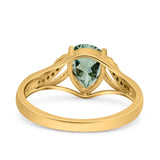 Art Deco Pear Teardrop Natural Stone Ring