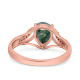 Art Deco Pear Teardrop Natural Stone Ring