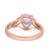 Art Deco Pear Teardrop Natural Stone Ring
