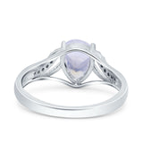 Art Deco Pear Teardrop Natural Stone Ring