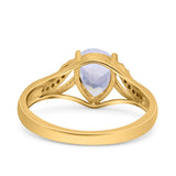 Art Deco Pear Teardrop Natural Stone Ring