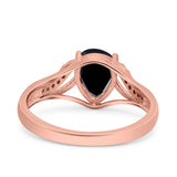 Art Deco Pear Teardrop Natural Stone Ring