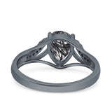 Art Deco Pear Teardrop Natural Stone Ring