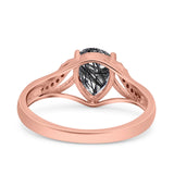 Art Deco Pear Teardrop Natural Stone Ring