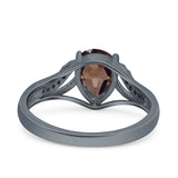 Art Deco Pear Teardrop Natural Stone Ring