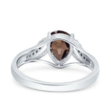 Art Deco Pear Teardrop Natural Stone Ring