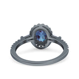 Vintage Style Oval Natural Stone Art Deco Ring