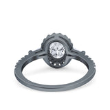 Vintage Style Oval Natural Stone Art Deco Ring