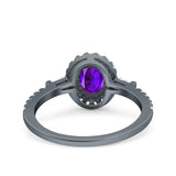 Vintage Style Oval Natural Stone Art Deco Ring