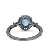 Vintage Style Oval Natural Stone Art Deco Ring