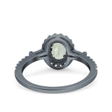 Vintage Style Oval Natural Stone Art Deco Ring