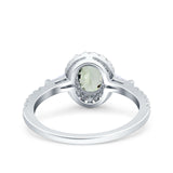 Vintage Style Oval Natural Stone Art Deco Ring