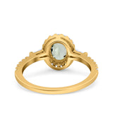 Vintage Style Oval Natural Stone Art Deco Ring