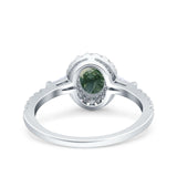 Vintage Style Oval Natural Stone Art Deco Ring