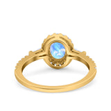 Vintage Style Oval Natural Stone Art Deco Ring