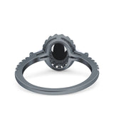 Vintage Style Oval Natural Stone Art Deco Ring