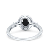 Vintage Style Oval Natural Stone Art Deco Ring