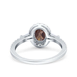 Vintage Style Oval Natural Stone Art Deco Ring