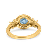 Vintage Style Round Natural Stone Floral Ring