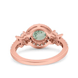 Vintage Style Round Natural Stone Floral Ring