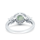 Vintage Style Round Natural Stone Floral Ring