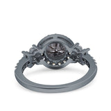 Vintage Style Round Natural Stone Floral Ring