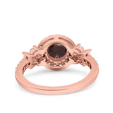 Vintage Style Round Natural Stone Floral Ring