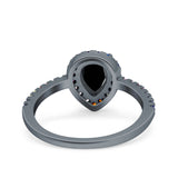 Teardrop Pear Natural Stone Halo Ring
