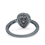 Teardrop Pear Natural Stone Halo Ring