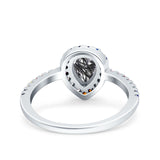 Teardrop Pear Natural Stone Halo Ring