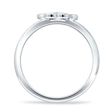 Dog Cat Puppy 8mm Cluster Cubic Zirconia Paw Print Ring 925 Sterling Silver