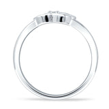 Dog Puppy 9mm Paw Print Solitaire Ring Cubic Zirconia 925 Sterling Silver