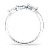 Marquise 9mm Branch Leaf Style Cubic Zirconia Ring 925 Sterling Silver