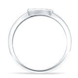 Key Hole Band 6mm Cluster Cubic Zirconia Ring 925 Sterling Silver
