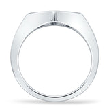 Twinkle Star Cubic Zirconia Signet Ring 7mm 925 Sterling Silver